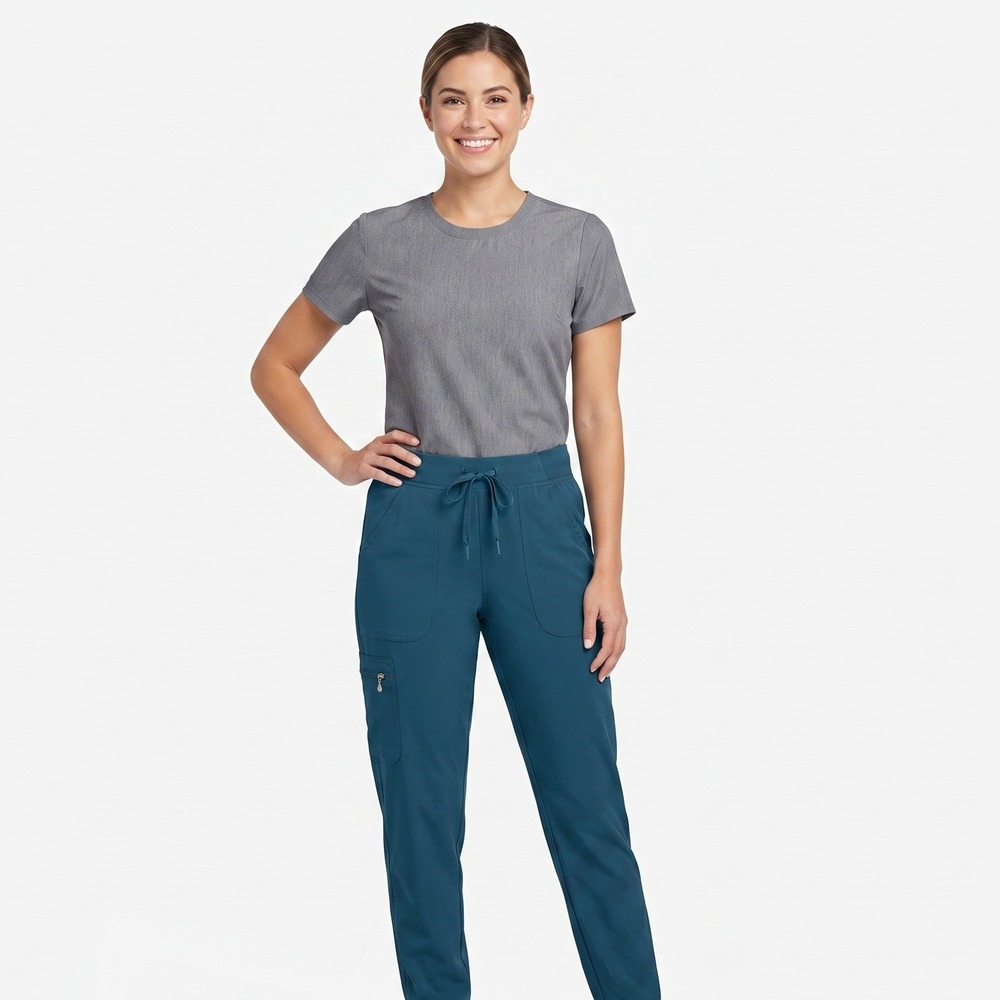 Adar Pro Women Teal Blue Scrub Jogger Pants Cargo Pockets Size M P5400